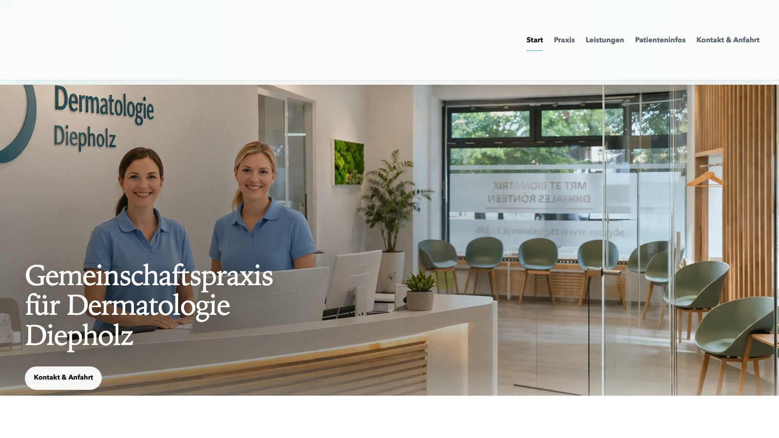 Dermatologie Diepholz Demo – Praxiswebsite mit ruhiger Nutzerführung