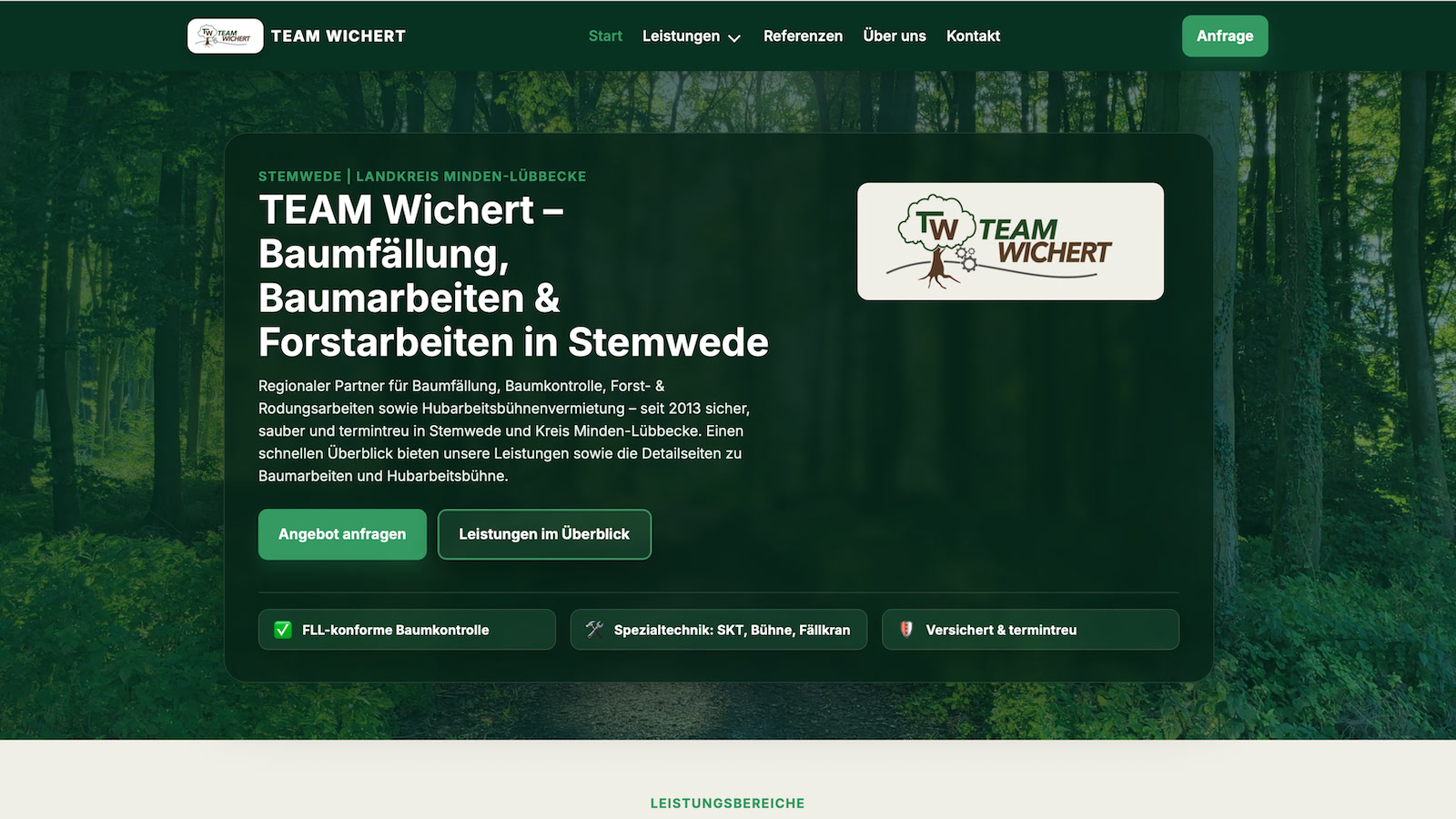 Team Wichert – Websiteentwurf – Demo
